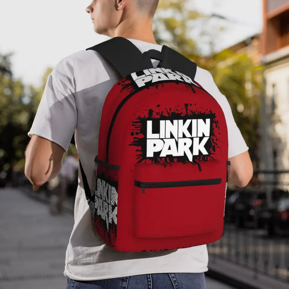 L-Linkin-S P-Park-S Band Student Backpack School Bag Hiking Travel Daypack for Boys Girls Fashion Bookbag Shoulder Bags