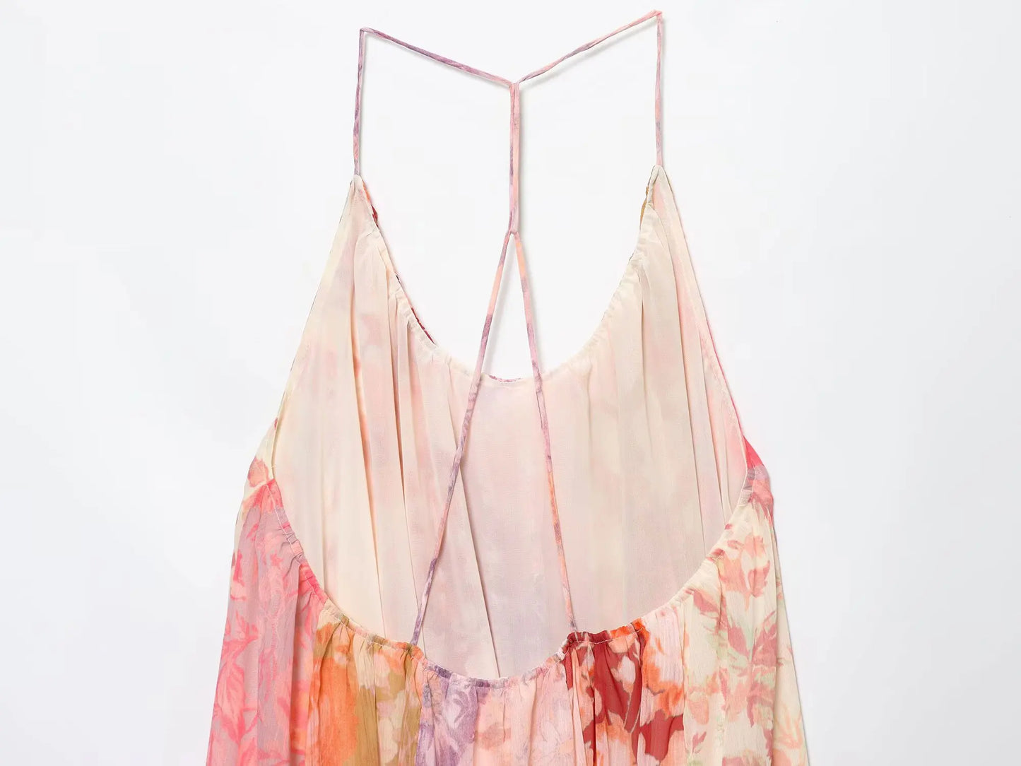 HH Summer Fashion Seaside Vacation Style Elegant Suspender Dress With Flower Print Backless Sleeveless Sexy Midi Dresses