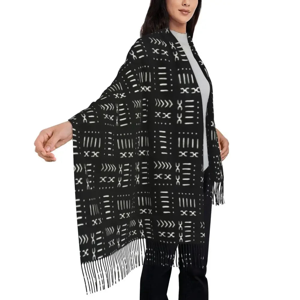 Custom Printed African Bogolan Scarf Men Women Winter Fall Warm Scarves Africa Ethnic Tribal Art Shawl Wrap