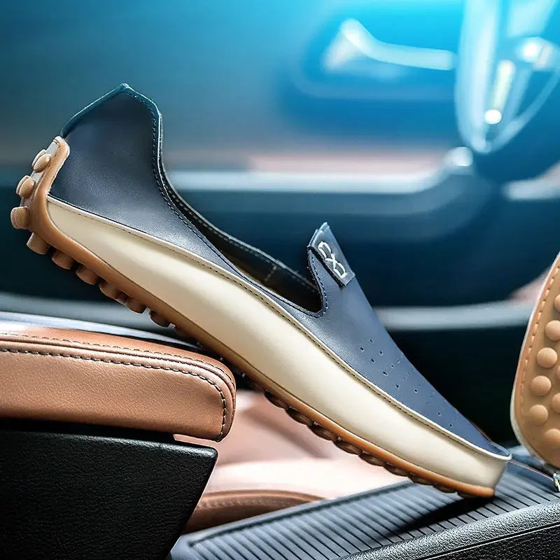 Moccasin Men's Leather Shoes Soft Casual Comfortable Male Shoe High Quality Fashion In Promotion Cheap Clearance Korean Style