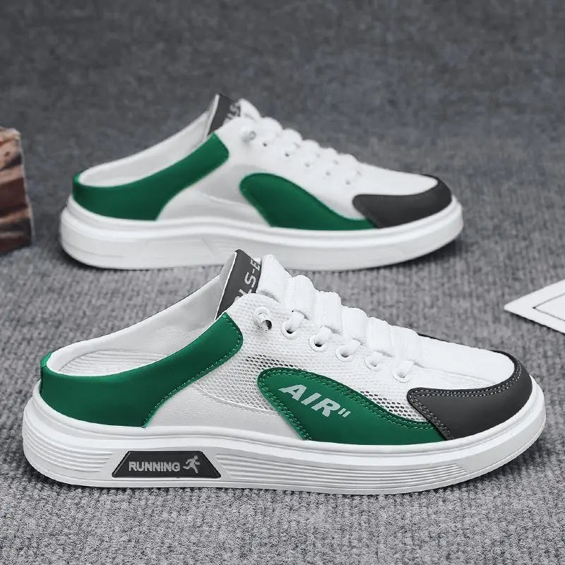 Men's Half Slipper Slip-on Man Casual Fisherman Shoes Breathable Mesh Platform Shoes Soft Bottom Sneakers Comfortable Men Shoes