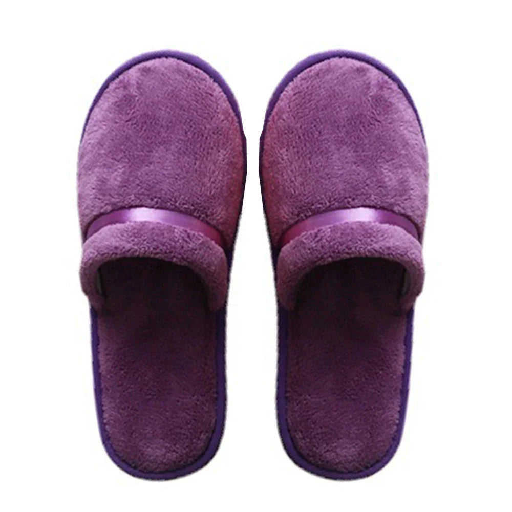 1Pair Coral fleece Men Women Cheap Hotel Slippers Cotton Slides Home Travel SPA Slipper Hospitality Comfort Home Guest Shoes