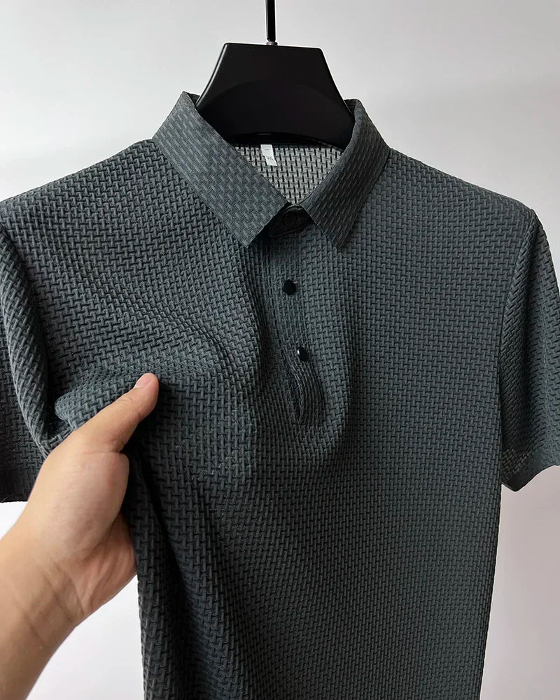 Brand Clothes Summer New Men's Short Sleeve T-shirt Ice Silk Cool and Breathable POLO Shirt Business Casual Sweat-absorbing Top