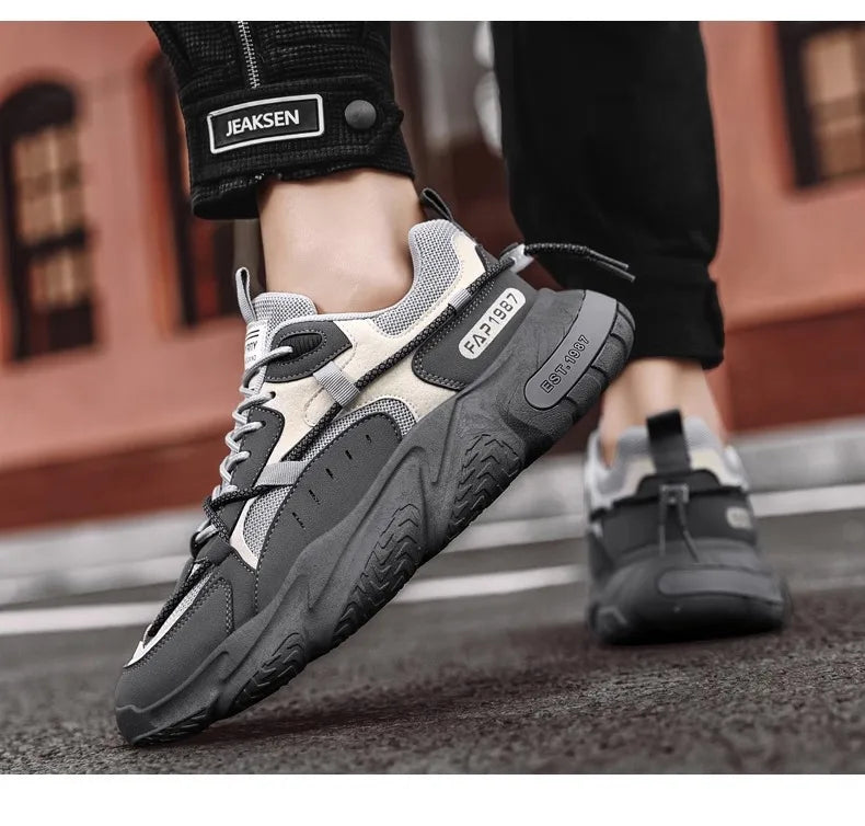 New Summer Mens Sports Running Shoes Casual Versatility Breathable Heightened Sneakers Comfortable Lace-up Shoes Tenis Masculino