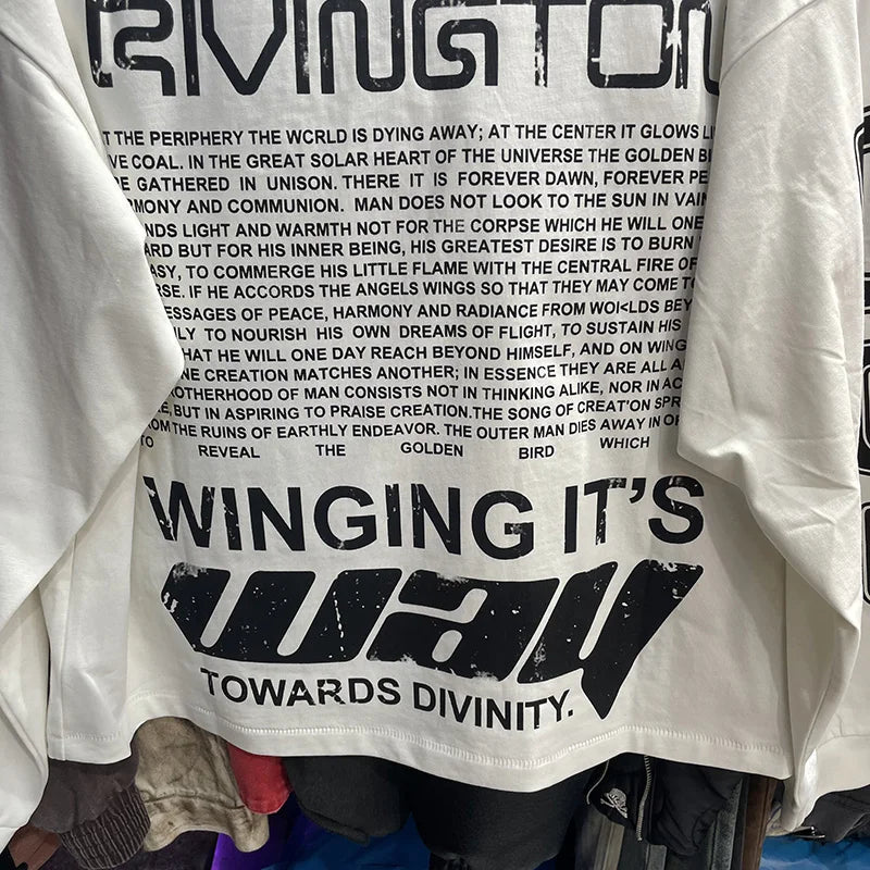 Best Quality Cotton Cement White RRR-123 Base T-Shirt Men Women High Street Graphics Logo Print RRR123  Long Sleeve T Shirt Tee