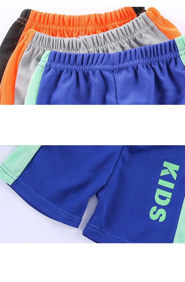 Sports Casual Clothing Suits For Boys Children Summer Solid Color Tops Shorts Two Piece Set Kids New Fashion Loose Tracksuits