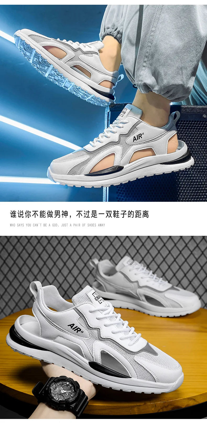 Men Sports Sandals Breathable Mesh Beach Shoe Outdoor Non-slip Sneakers Fashion Casual Shoes Luxury Sandals Zapatillas De Hombre