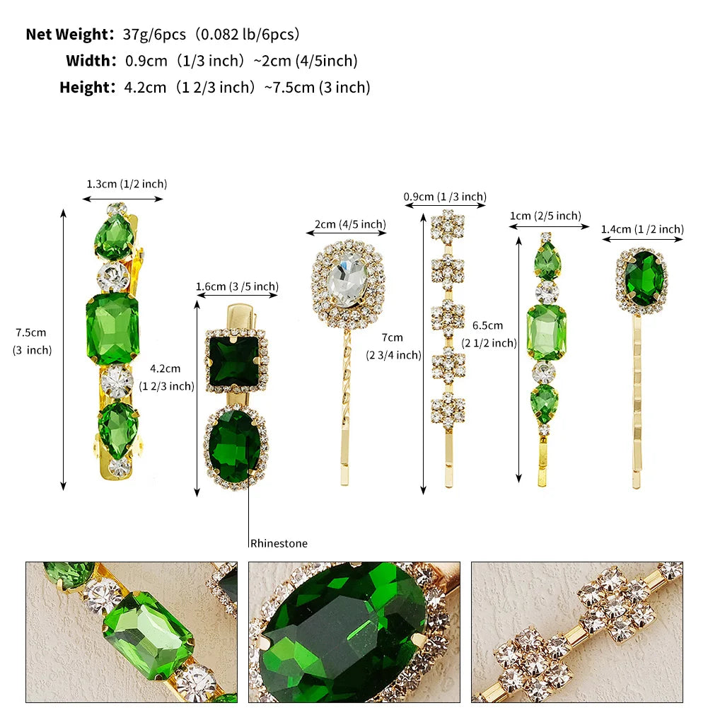 Upscale Luxurious Crystal Zircon Hair Clip Temperament Elegant Wild Hair Pins Leisure Prom Street Beat Personality Retro Hair BAZAARHUBO