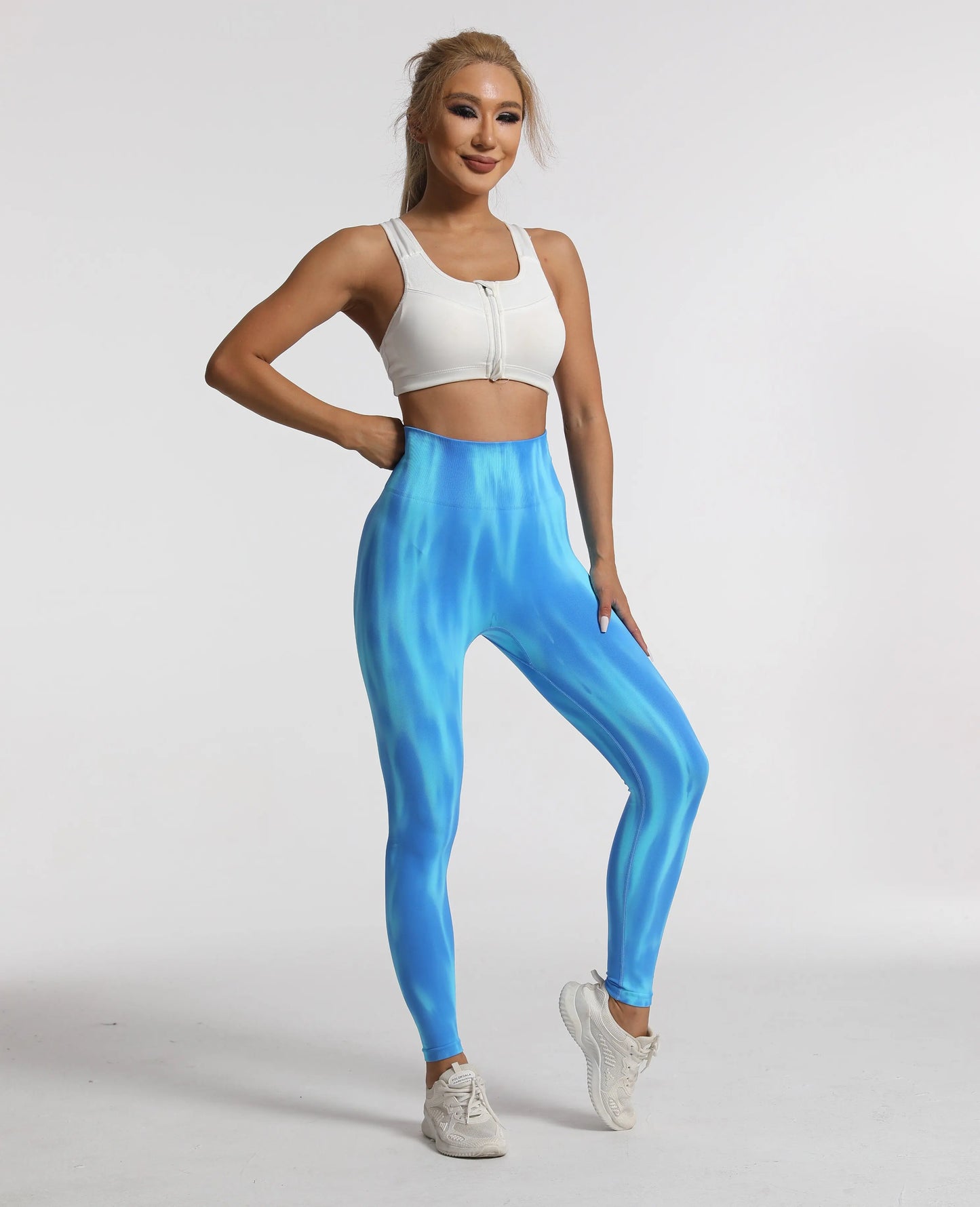 New Tiedye Gym Leggings Seamless Women Push Up Stretch Pants Scrunch Sports High Waist Booty Lifting Workout Yoga Leggins Nylon