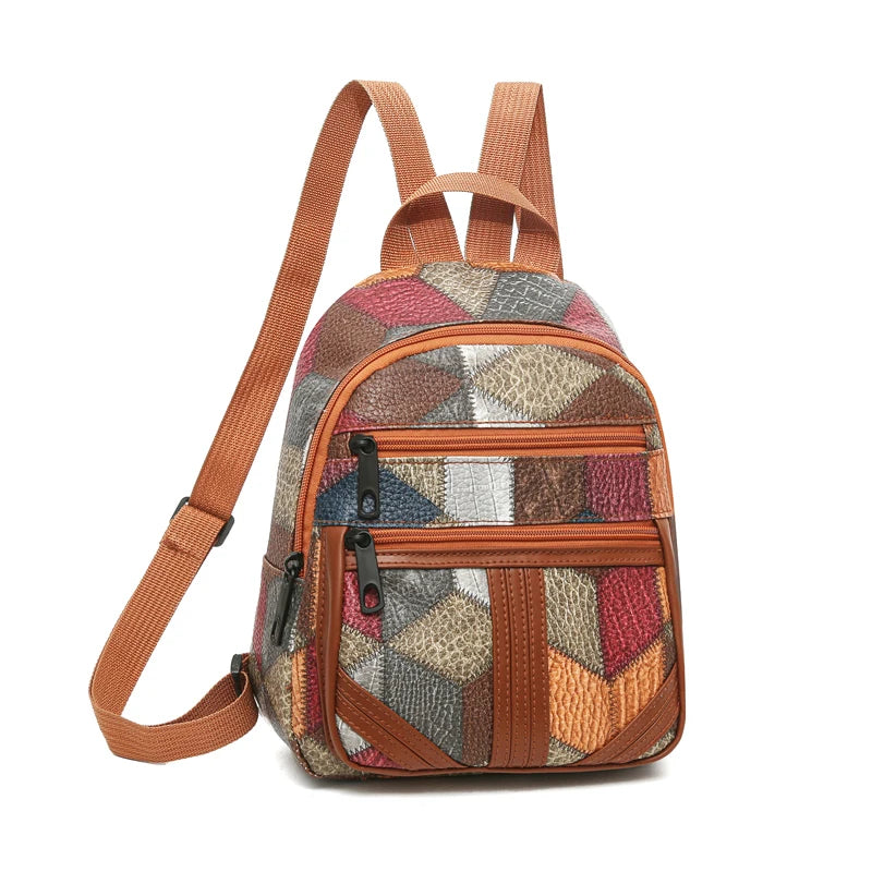 Men's and Women's Durable Shoulder Backpacks - Versatile Patchwork Style Fashion Casual Backpack for Traveling