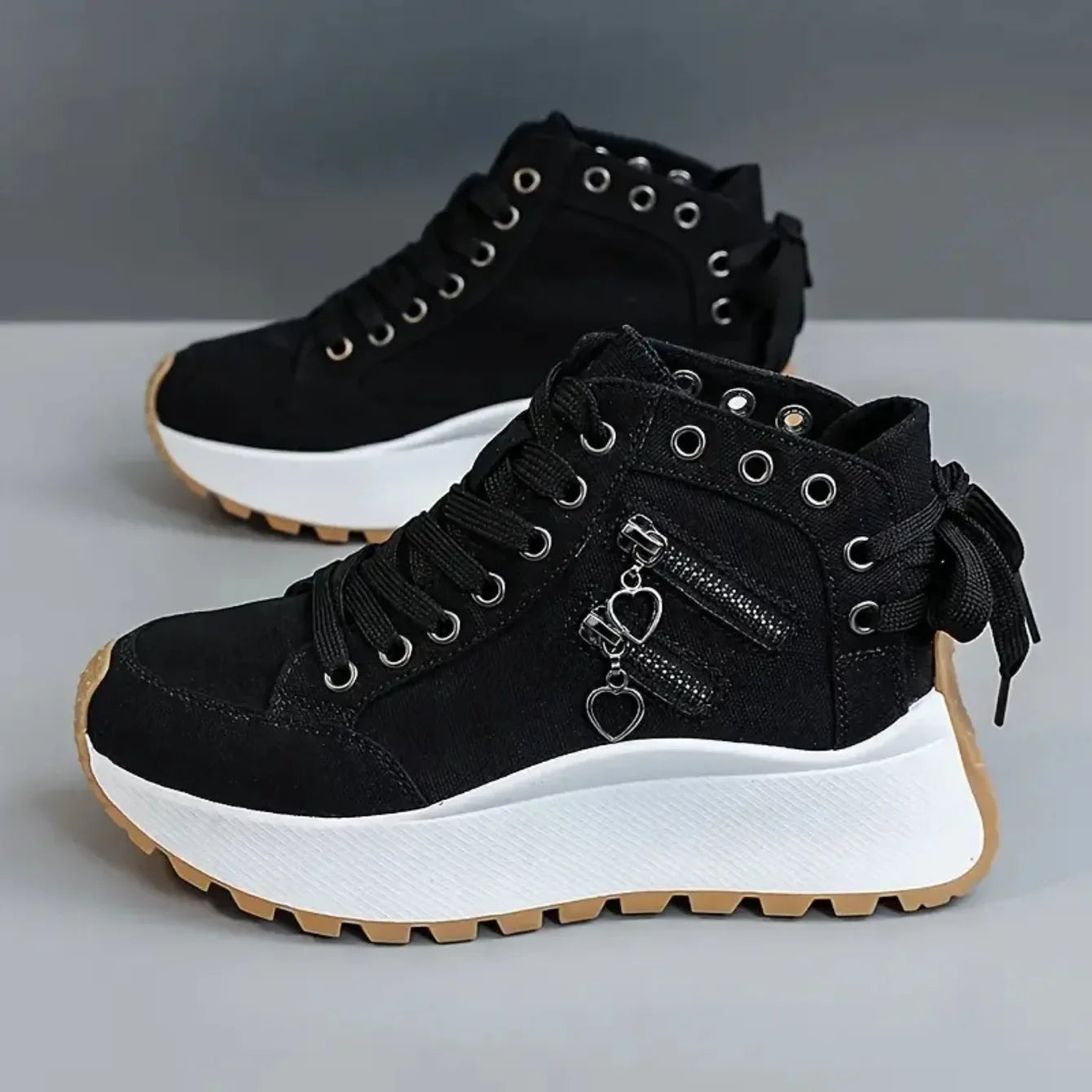 Designer Women Sneakers High Top Denim Canvas Shoes Female Girls Students Canvas Shoes for Women Lace Up Platform Sneakers