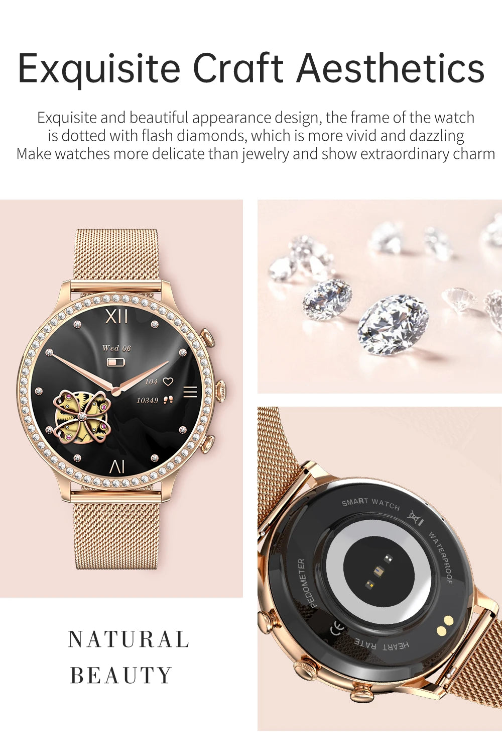 SmartWatch Women Bluetooth Call Smart Watches HD Large Screen Watches Multi-sport Mode Heart Rate Monitoring Strong Battery Life