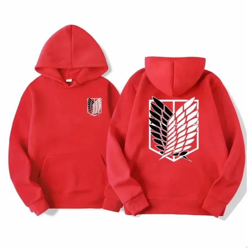 Anime Attack on Titan Printed Men's Hoodie Street Fashion Adult Men and Women Warm Pullover Sweatshirt Harajuku Clothes