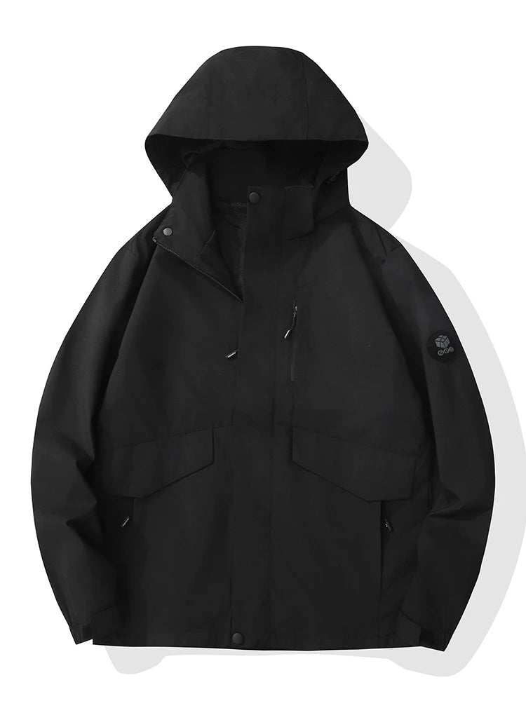 2026 New Men's Jackets Detachable Hood Windbreaker Windproof Outdoor Coats With Breathable Inner Layer 5 Colors