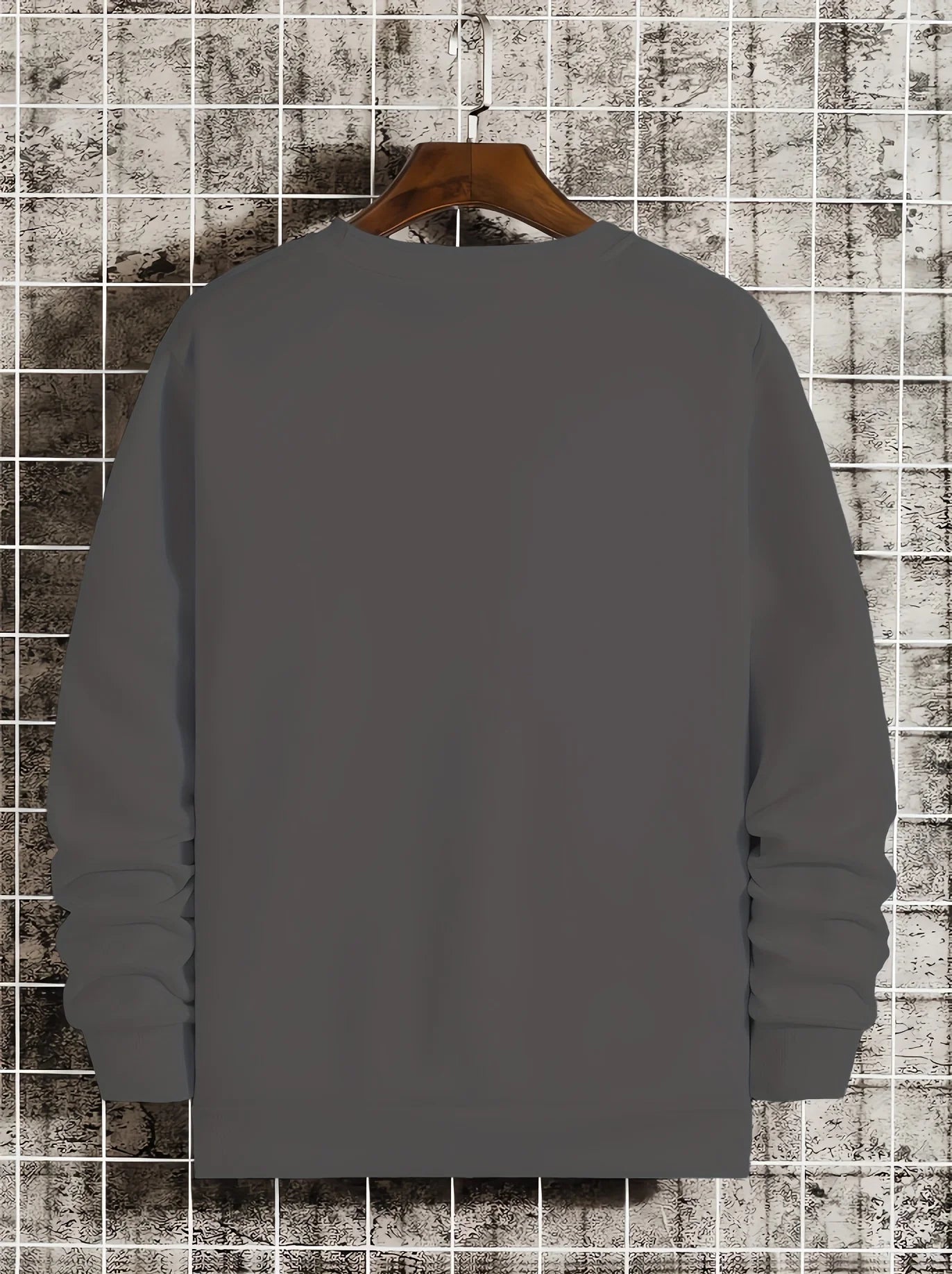 Men's autumn and winter fashionable casual loose Brooklyn letter pattern printed long sleeved round neck sweatshirt BAZAARHUBO