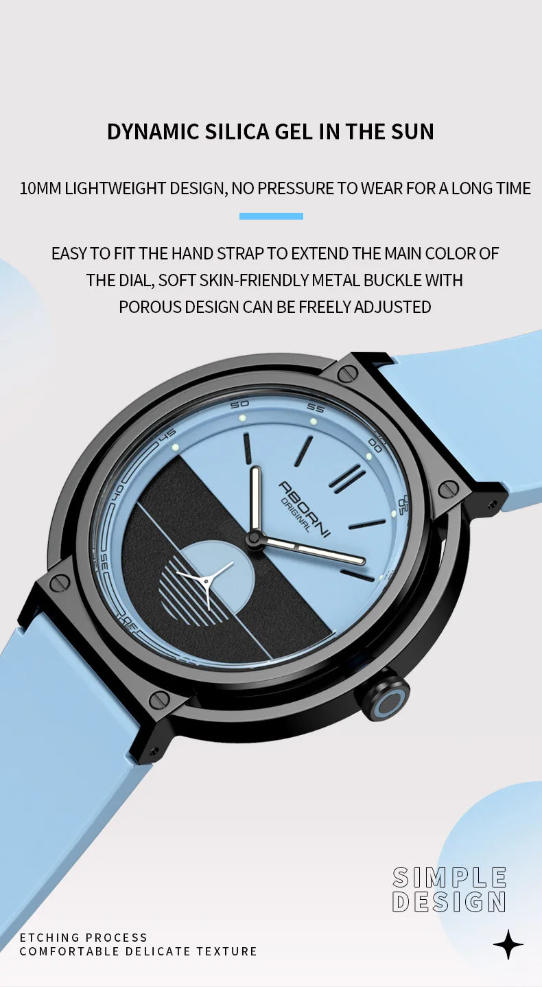 ABORNI Top Luxury Brand Quartz Watch Men Silicone Strap Military Watches Waterproof Fashion Male Wristwatch Relogio Masculino