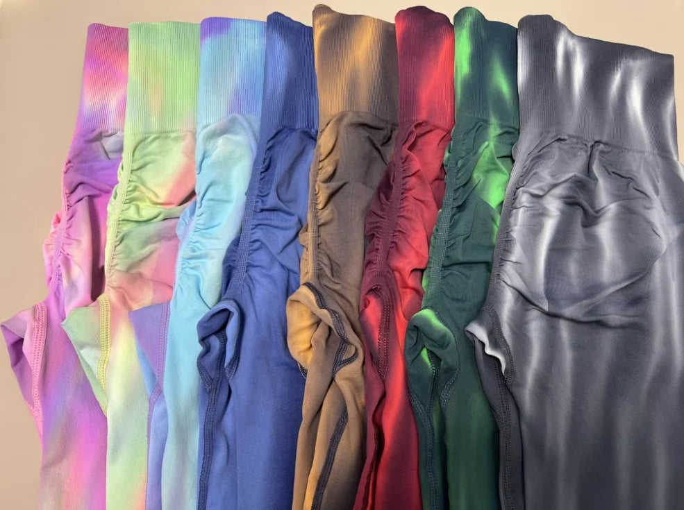 New Tiedye Gym Leggings Seamless Women Push Up Stretch Pants Scrunch Sports High Waist Booty Lifting Workout Yoga Leggins Nylon