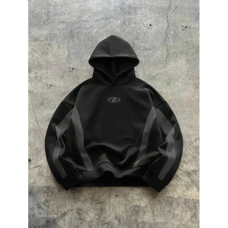The new men's hooded sweatshirt for Spring and Autumn 2025 is casual fashionable and comfortable with 3D pattern printing BAZAARHUBO