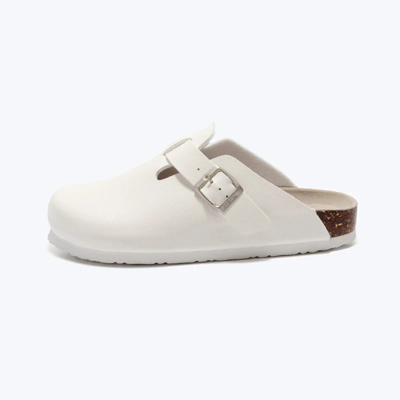 Slippers Buckle 2024 Leather Brand Fashion Unisex Comfortable Outdoor Women Slipper #MT306