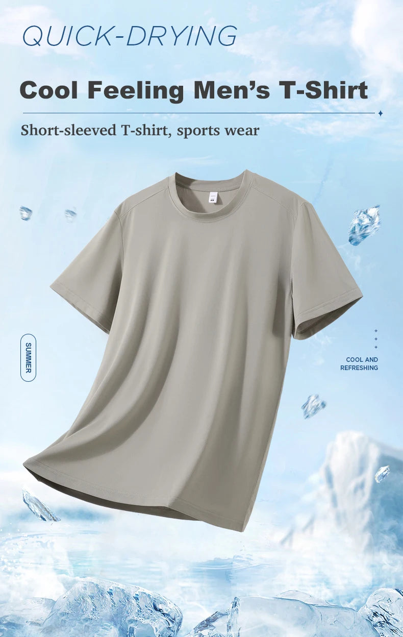 LNGXO Sports T-Shirt Man Trekking Hiking Climbing Running Sports Short Sleeve Tee Stretch Quick Dry T-Shirt Gym Sportswear