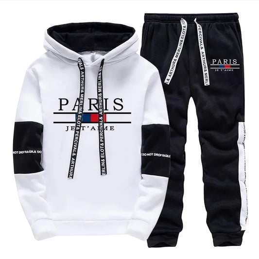 Fashion Mens Tracksuit Print Casual Sweatshirts Outdoors Sports Jogging Mens Clothing Single Piece Hoodie Pants Daily Streetwear
