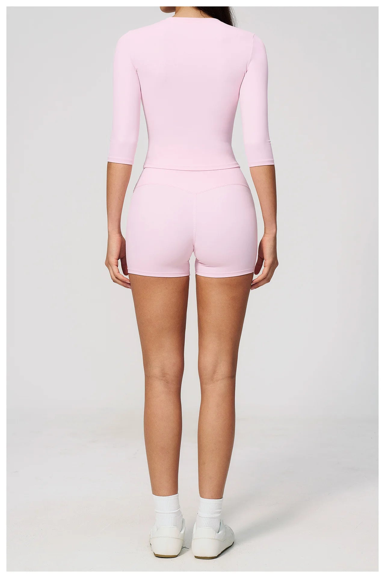 Sportswear Workout Clothes 2026 New Yoga Outfit Set For Women Slim Fit Mid Sleeve Shorts Outdoor Fitness Half Sleeve Sports Suit