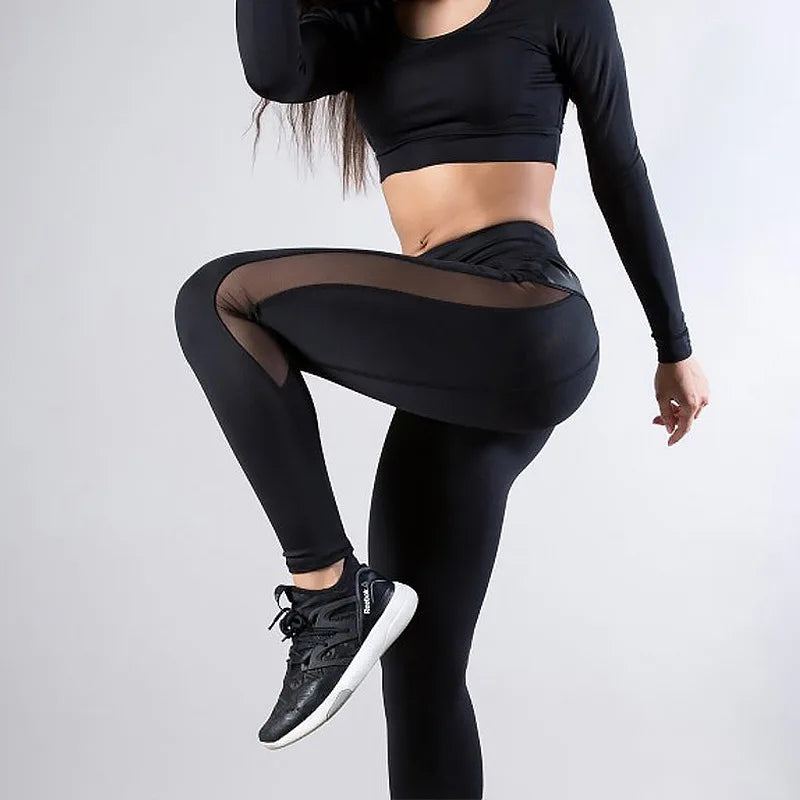 Women Open Crotch Leggings Sexy Summer Push Up Fitness Patchwork Breathable Gym Pants Leather Crotchless Panties Clubwear