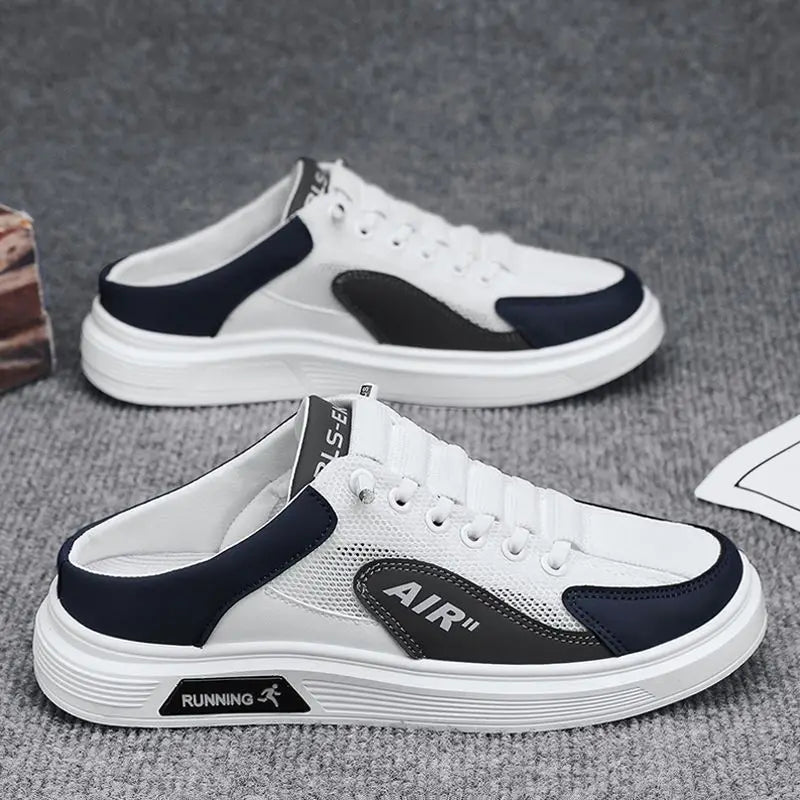 Men's Half Slipper Slip-on Man Casual Fisherman Shoes Breathable Mesh Platform Shoes Soft Bottom Sneakers Comfortable Men Shoes