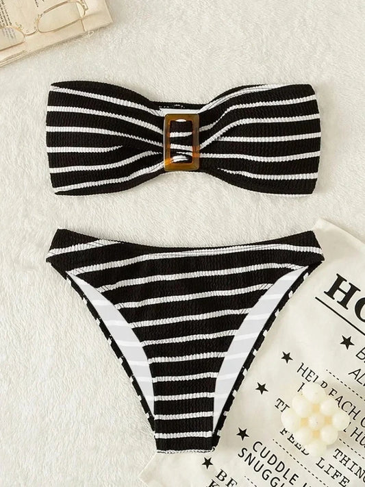 Bikini Sexy Women Swimsuit New Solid Bandeau Bikinis Set Thong Swimwear Summer Biquini 2 Piece Bathing Suit Beach Female