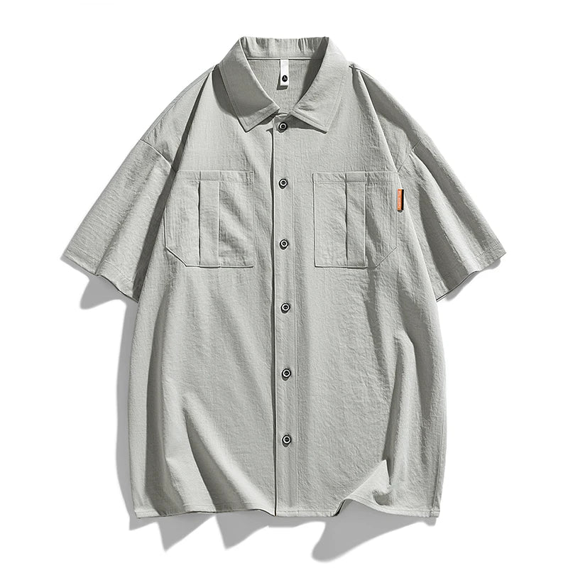 Men Shirt Short Sleeve Stripe Summer Hip Hop Oversize 6XL 7XL 8XL Plus Size Casual Plaid Streetwear Loose Pocket High Quality