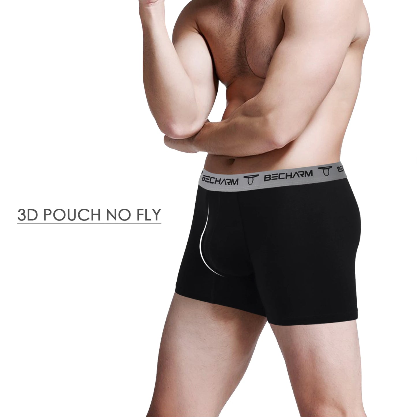 Mens Short Leg Underwear Soft Breathable Cotton Boxer Briefs Man 5 Pack Multicolor Trunks Underpants