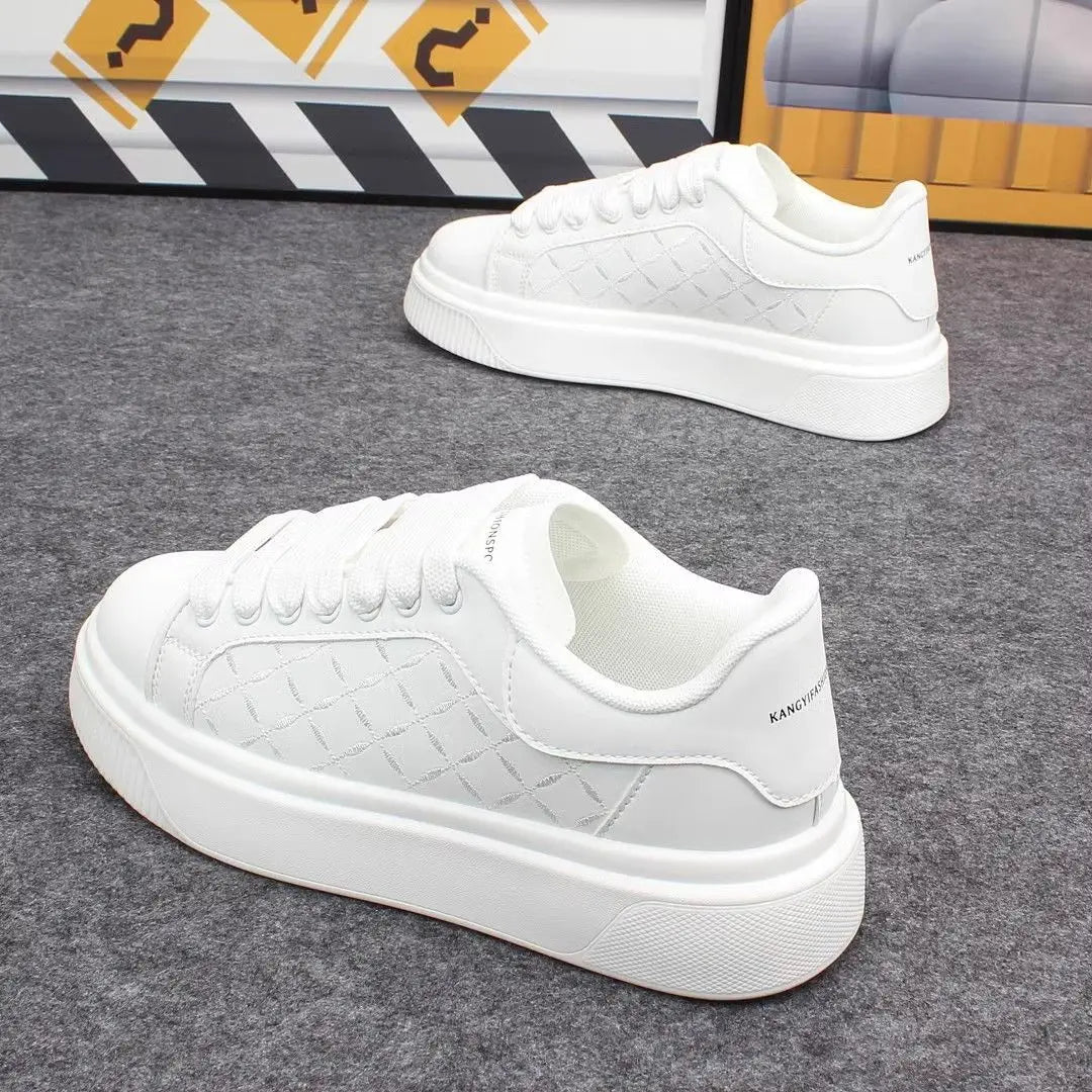 Men's Shoes 2025 Autumn Comfortable Platform Casual Sports Shoes Thick Soled Lace Up Anti Slip Outdoor Fashion PU Leather Shoes