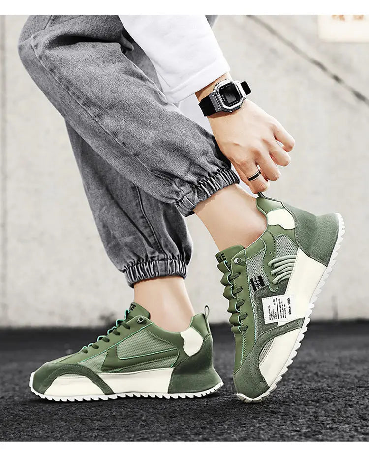 Fashion brand tenis men casual faux leather sneakers male wedged shoes new spring summer breathable trainers man gym run shoes