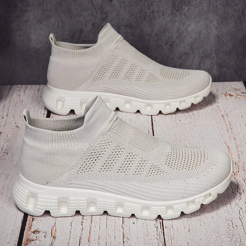 2025 New Men's Casual Sneaker Breathable Ultralight Slip On Shoes Mesh Sock Mouth Jogging Athletic Women Sneakers