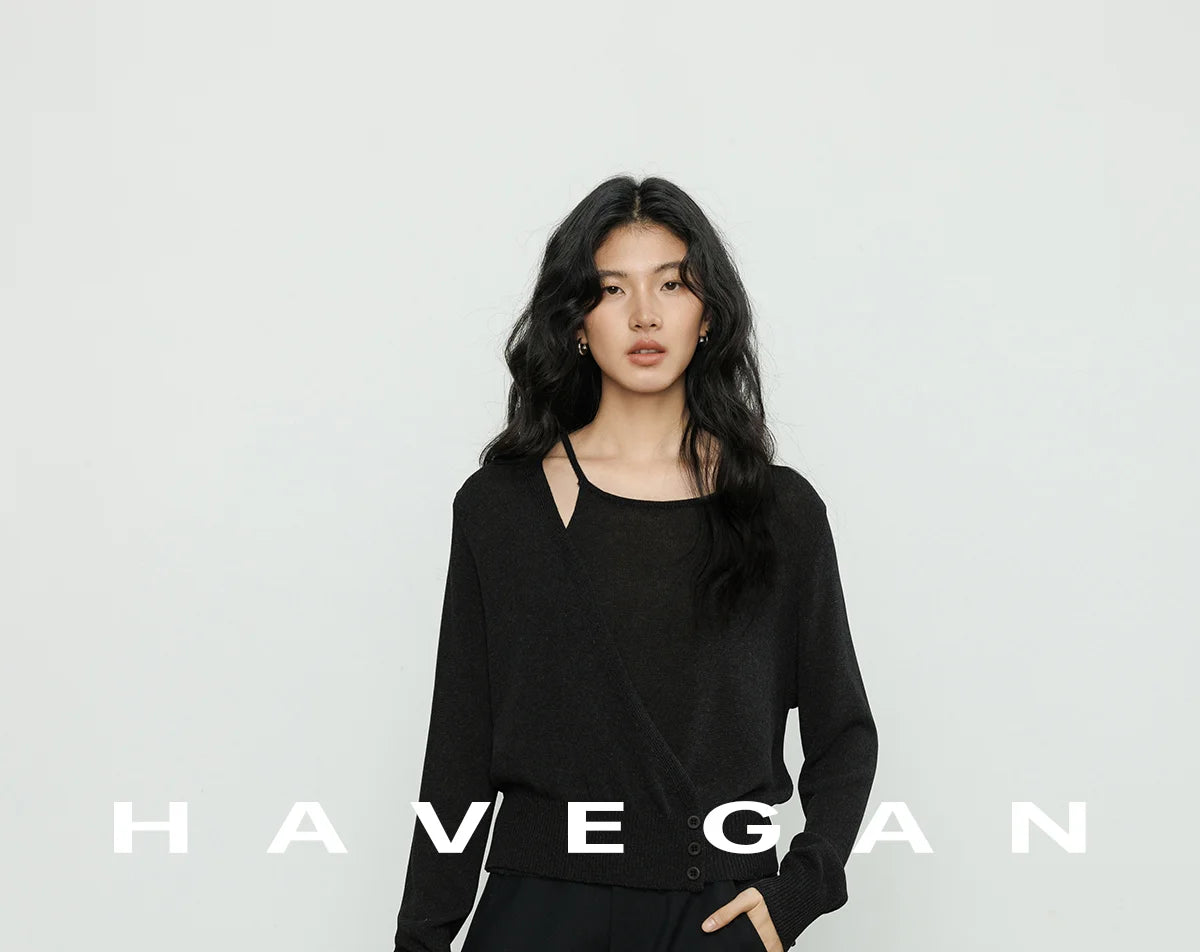 Fashion Retro Knitted Sweater for Women in Spring 2025 New Round Neck Long Sleeve Loose Top Solid Color Personalized Pullover