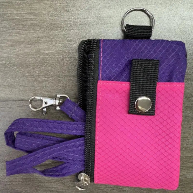 Badge Holder With ID Window Small Wallet Waterproof Anti-Theft Travel Keychain Wallet Men Women Slim Zip Card Lanyard Wallet
