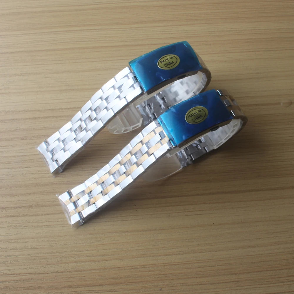 Watchbands Bracelet For 1853 PRC200 T17 T461 T055 T014 Men Fold Clasp Strap Watches Accessories Stainless Steel Watch Band Chain