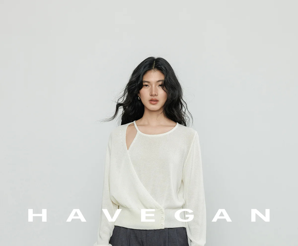 Fashion Retro Knitted Sweater for Women in Spring 2025 New Round Neck Long Sleeve Loose Top Solid Color Personalized Pullover