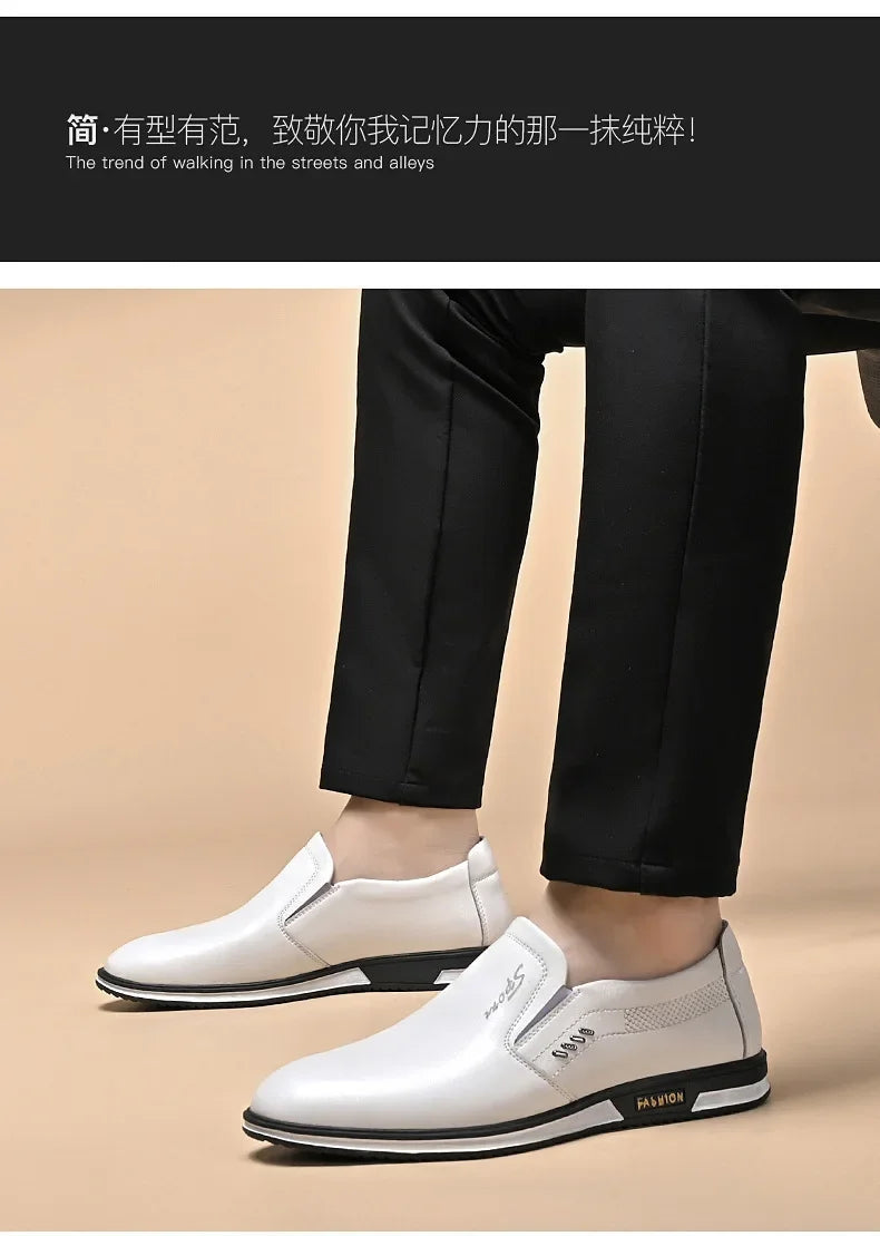 Leather Shoes Men Loafers Shoes 2026 Spring Summer Men Breathable Outdoor Casual Footwear Business Formal Single Shoes Sneakers