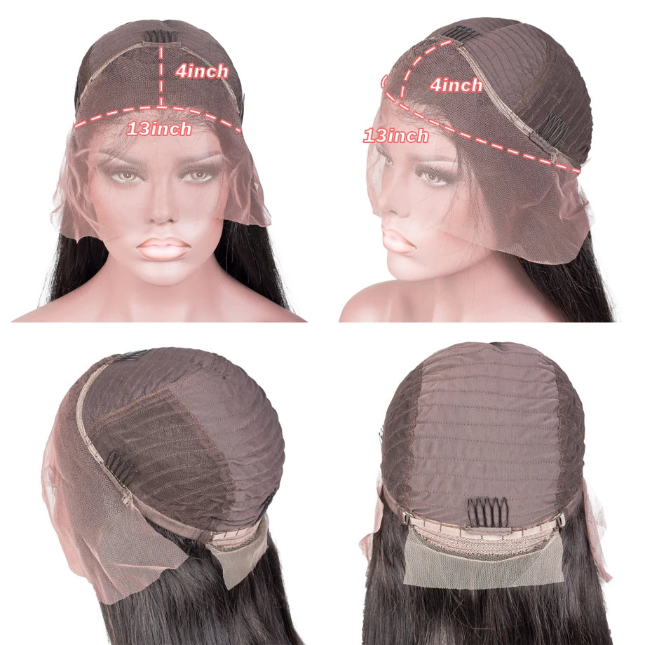 Silver Grey Human Hair Wigs Brazilian 13x4 Straight Lace Front Wigs For Women Grey 613 Colored Hd Transparent Lace Frontal Wig