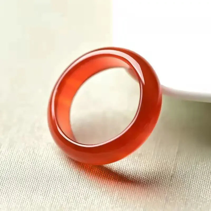 Natural chalcedony agate ring Chinese Vintage Rings for women's fashion ring fashion jewelry couple ring gift Charm Jewelry