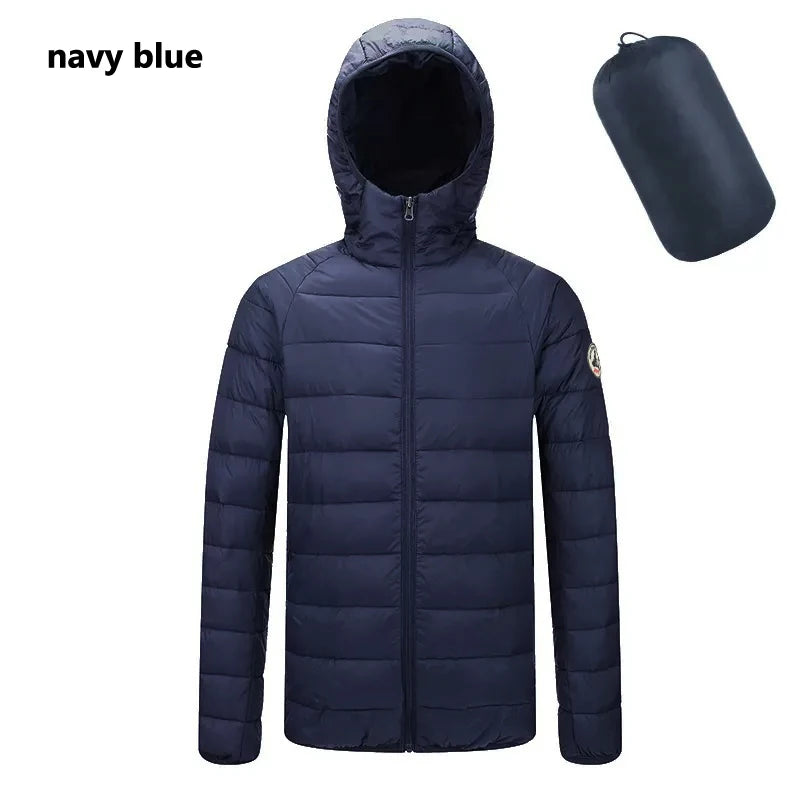 Spring Autumn Men Women Long sleeves Embroidery logo Zipper Front Going Out Light Thin Hooded Down Jacket Warm And Windproof