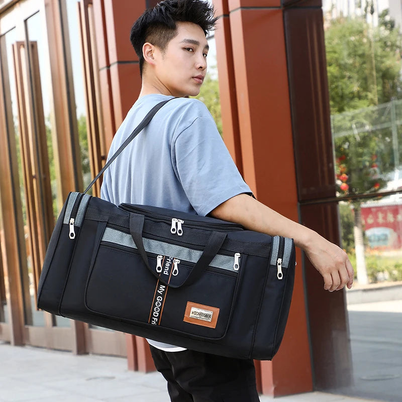 Women Men Nylon Travel Duffel Bag Carry On Luggage Bag Men Tote Large Capacity Weekender Gym Sport Holdall Overnight Bag Pouches