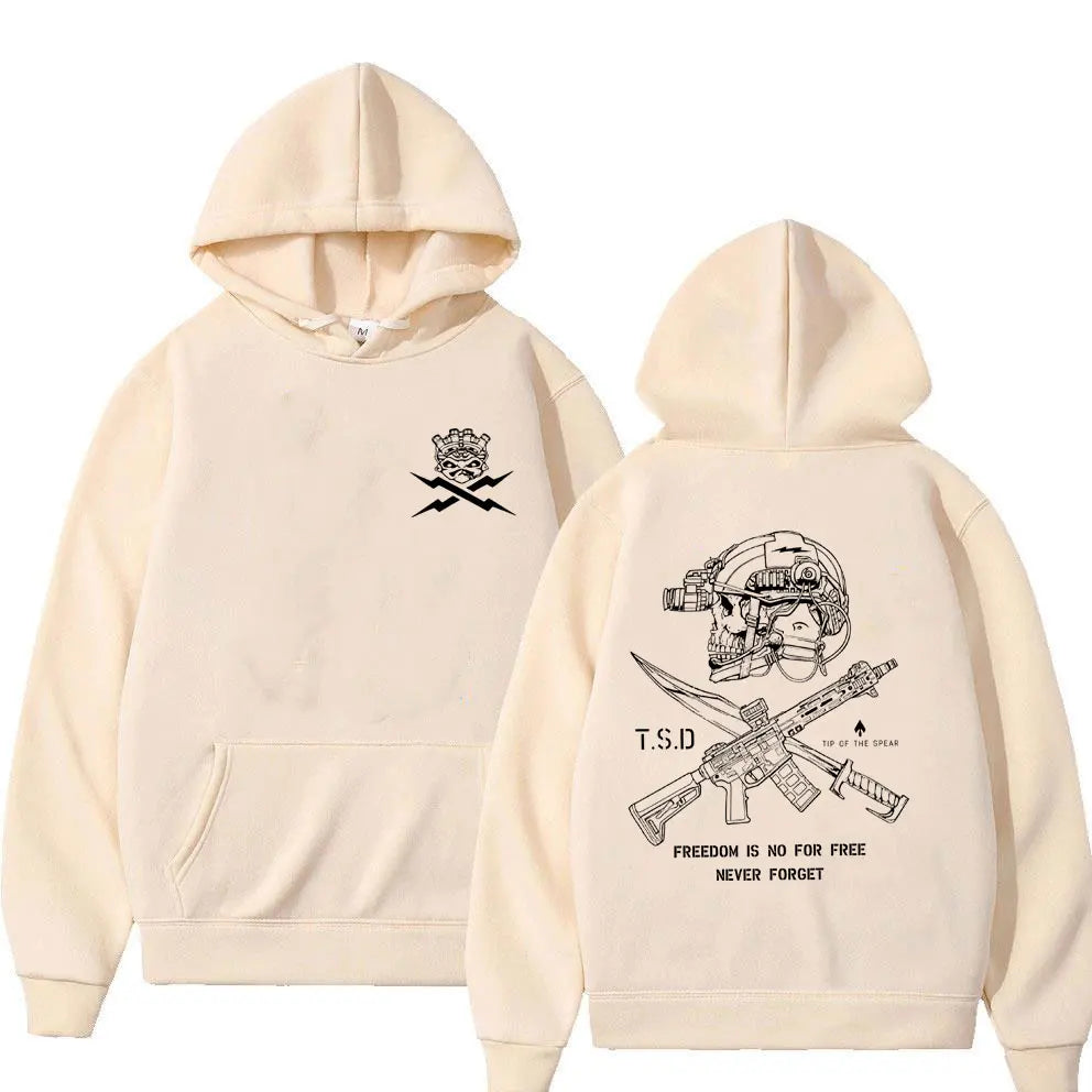 2025 Cool Sparta X-ray Tactical Skull Print Men Women Hooded Sweatshirt Autumn Winter Daily Outdoor Casual Loose Warm Sportswear BAZAARHUBO