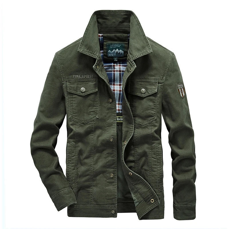 Autumn Men's Military Jacket Casual Man Stand Collar Cotton Business Coats Men Multi-pocket Windbreaker Jackets Clothing 7XL