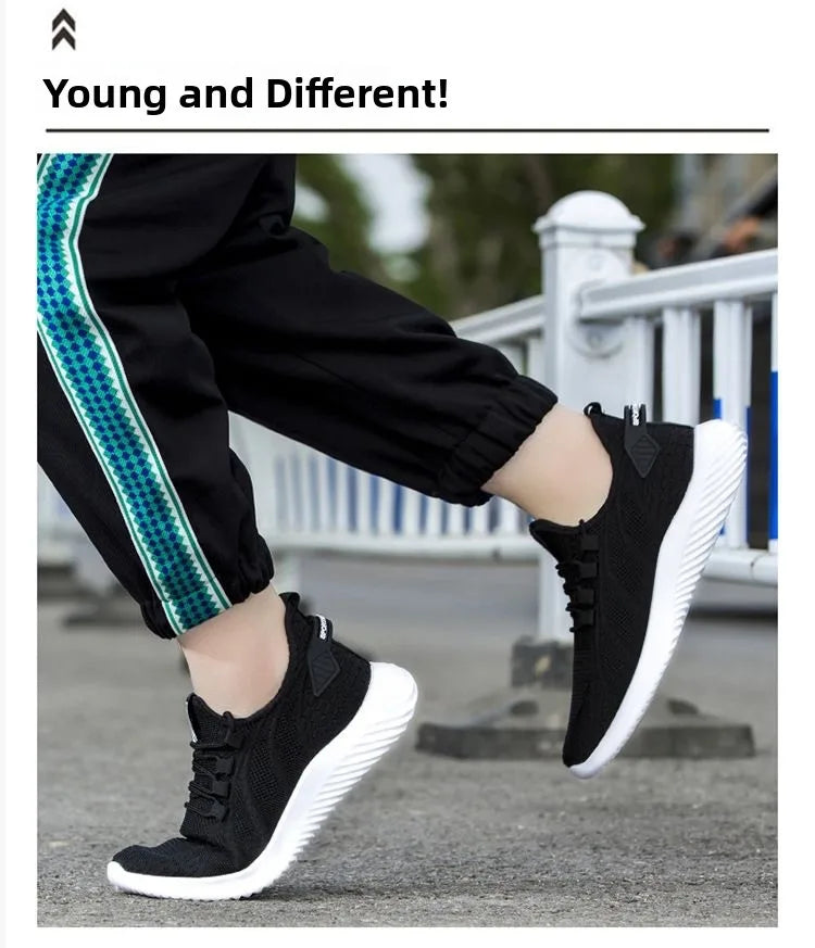 Spring New Fashionable Men's Running Shoes Leisure Style Youth Trendy Sports Shoes Low Top round Toe Rubber Outsole Mesh Lining