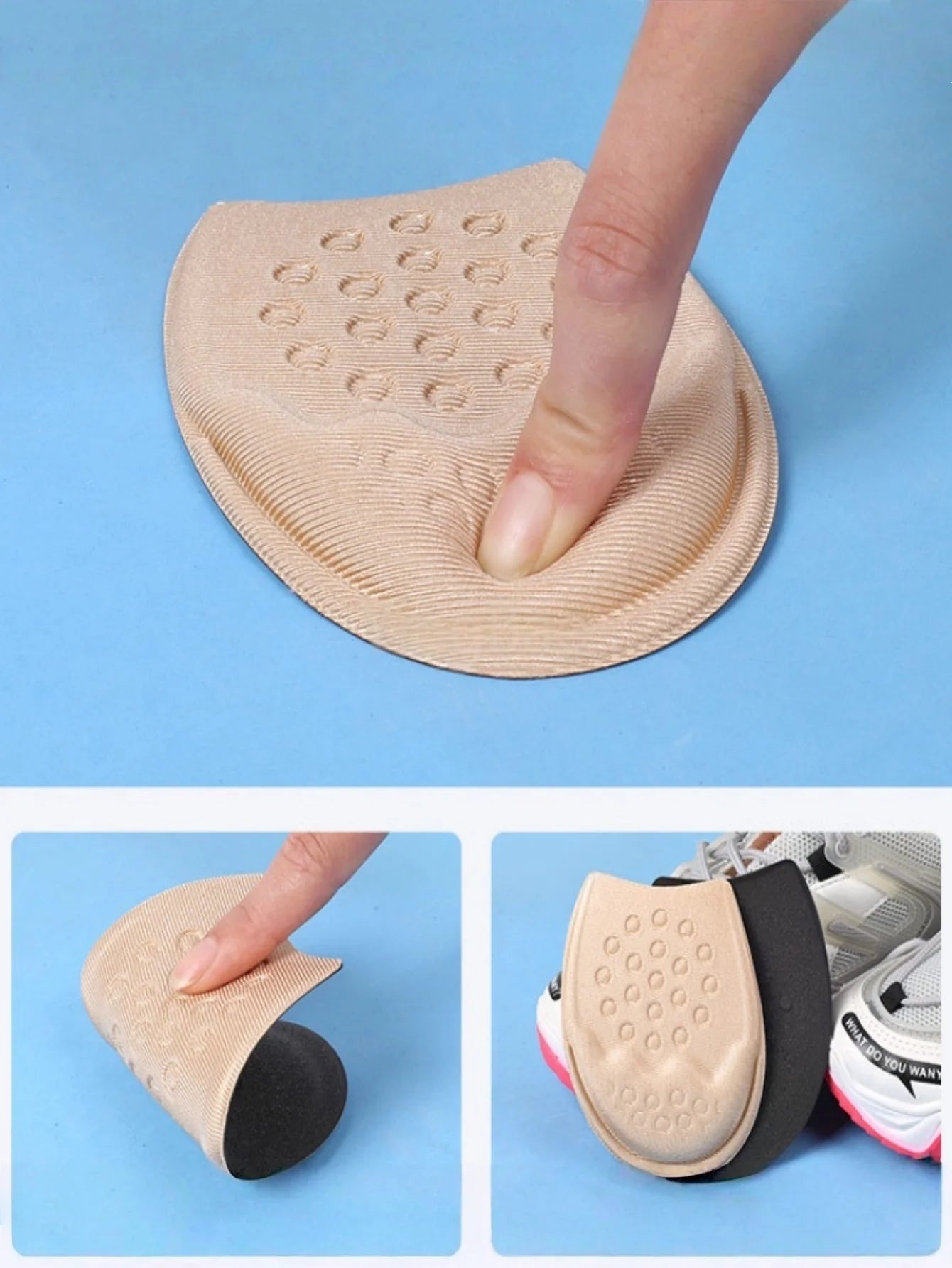 Half Insoles for Shoes Inserts Forefoot Insert Non-slip Sole Cushion Reduce Shoe Size Filler High Heels Pain Relief Shoe Pads