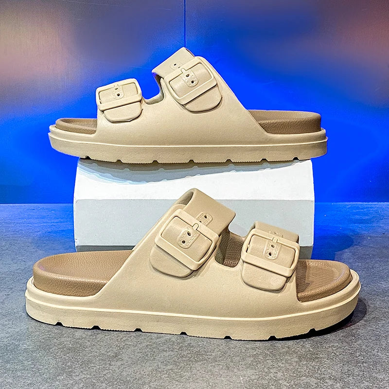 Men's Slippers Indoor Outdoor Sandals Beach Comfortable Soft Thick Slides Design Men Casual Shoes Flip-flops Mens Home Slippers