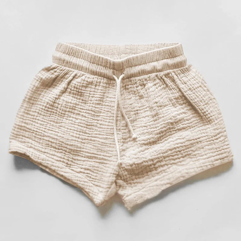 Fashion Children Girls Muslin Shirt and Shorts Set Casual Loose Shorts Sets for Kids Summer