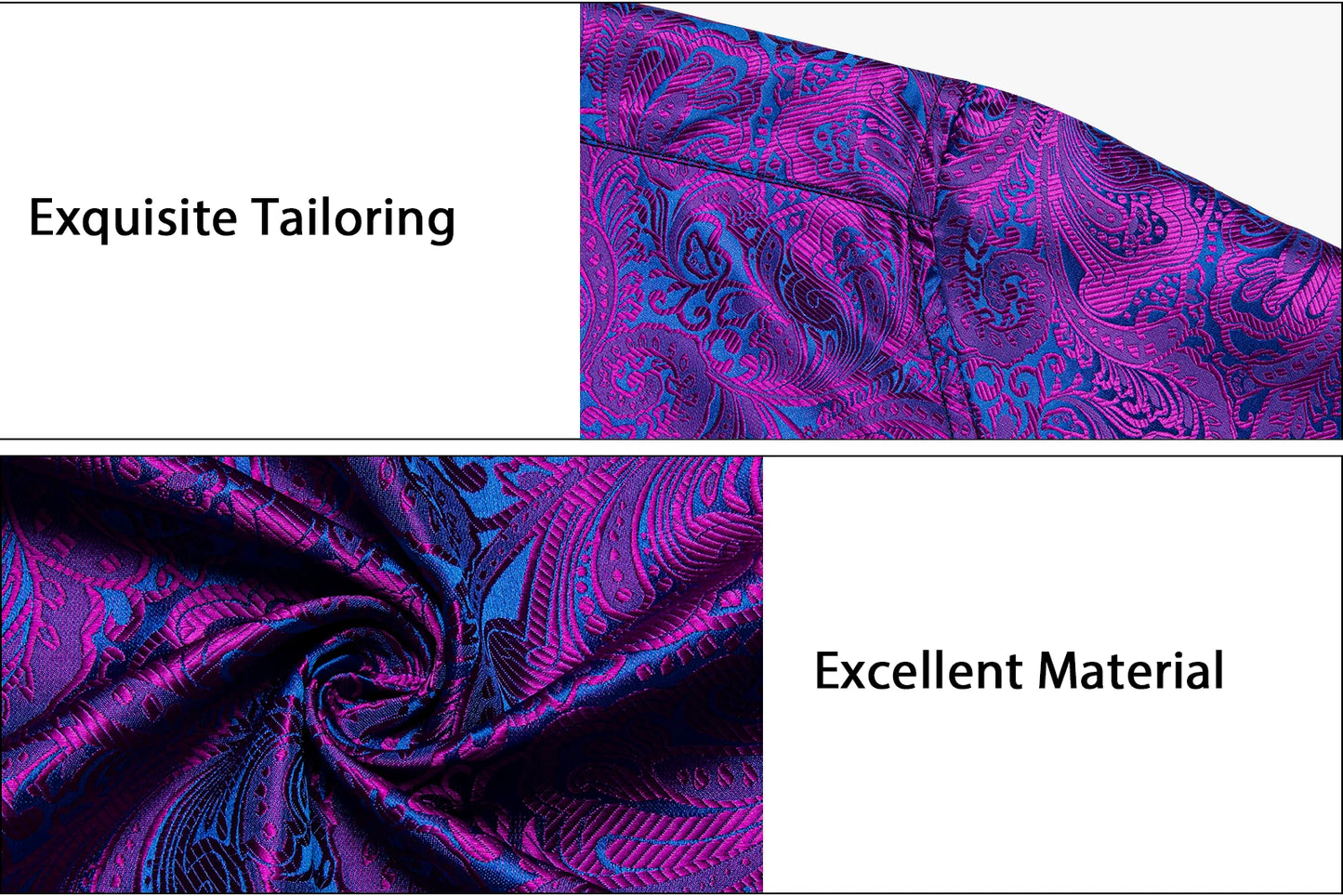 Luxury Purple Paisley Polyester Shirts for Men Long Sleeve Wedding Prom Men Clothing Button Down Collar Social Dress Shirt